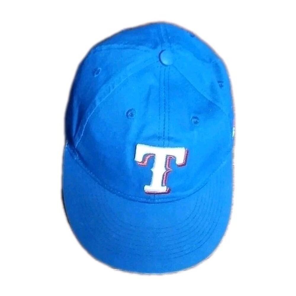 MLB Texas Rangers Cap Hat Youth Blue Embroidered Letters Licensee Of MLB
